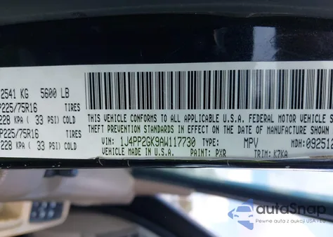 2010 Jeep Liberty Sport from USA, damaged, VIN 1J4PP2GK9AW117730